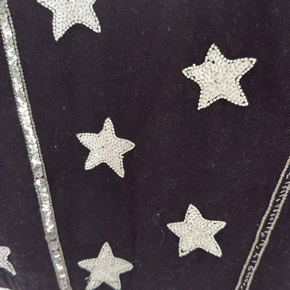 Vintage Modi Beaded Sequin Star Denim Cotton Jacket - Picture 13 of 14